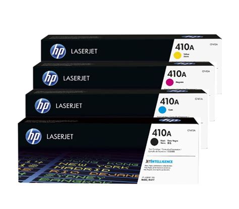 HP 410A Black, Cyan, Magenta, Yellow Toner Cartridges (4.